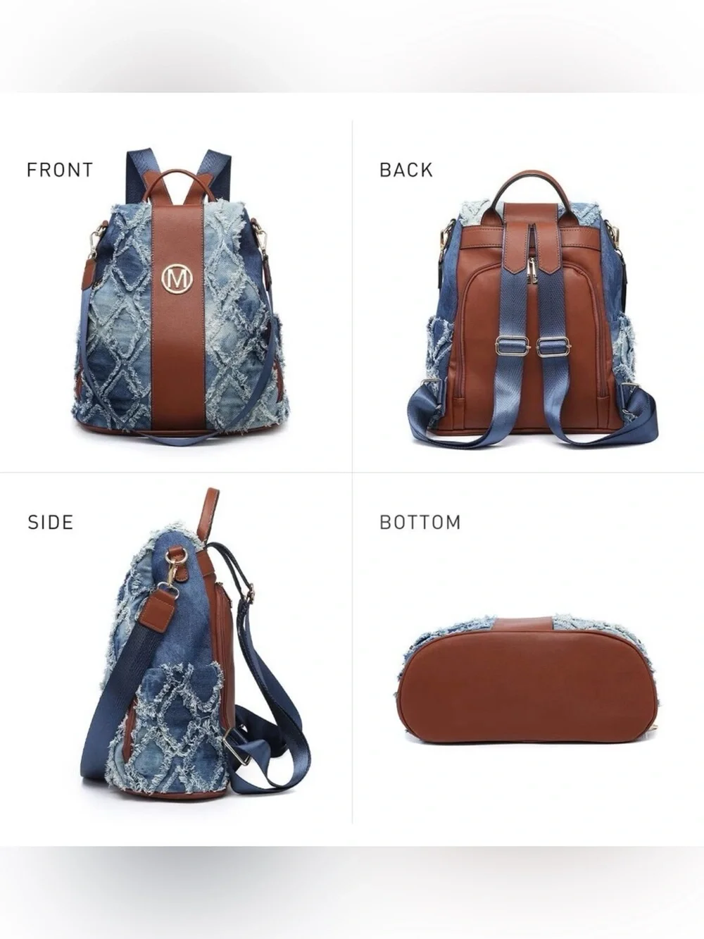 Marco by MKP collection denim backpack/shoulder bag
